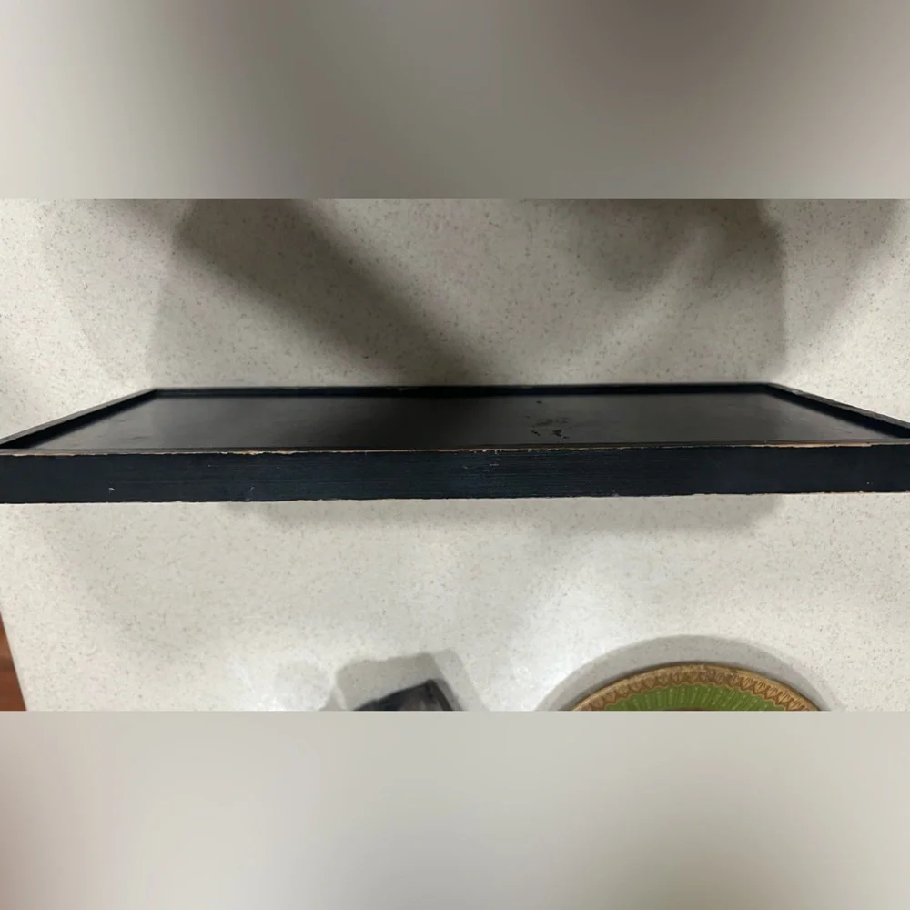 Vintage Decorative Floral Black Serving Tray